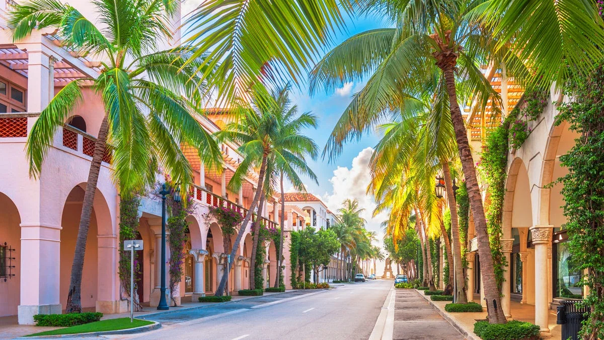 Commercial property corridor in Palm Beach County